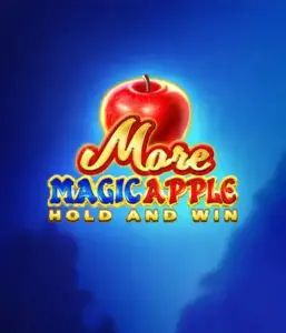 Скриншот игрового автомата More Magic Apple от 3 Oaks Gaming, показывающего сказочную атмосферу с яркими символами, включая замки, магические яблоки и известных сказочных героев. На переднем плане виден логотип игры More Magic Apple, сопровождаемый яркими и запоминающимися графическими элементами, создающими атмосферу сказочного приключения.